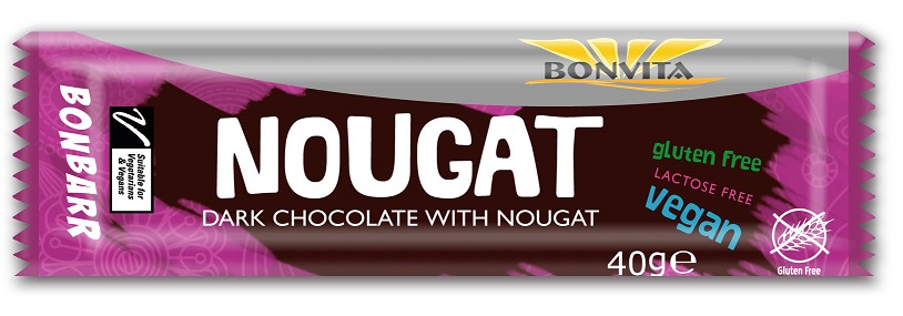 BATON Z NADZIENIEM NUGATOWYM W POLEWIE Z GORZKIEJ CZEKOLADY BEZGLUTENOWY BIO 40 g - BONVITA BATON Z NADZIENIEM NUGATOWYM W POLEWIE Z GORZKIEJ CZEKOLADY BEZGLUTENOWY BIO 40 g - BONVITA