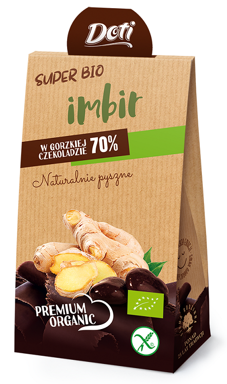 IMBIR KANDYZOWANY W CZEKOLADZIE GORZKIEJ BEZGLUTENOWY BIO 50 g - DOTI IMBIR KANDYZOWANY W CZEKOLADZIE GORZKIEJ BEZGLUTENOWY BIO 50 g - DOTI