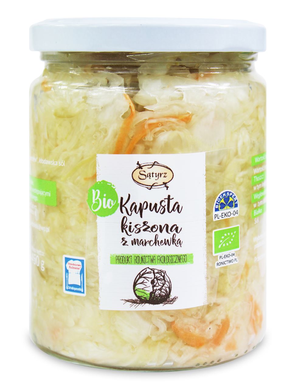 KAPUSTA KISZONA Z MARCHEWKĄ BIO 450 g - SĄTYRZ KAPUSTA KISZONA Z MARCHEWKĄ BIO 450 g - SĄTYRZ