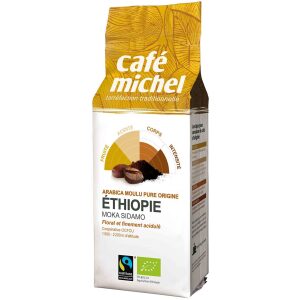 KAWA MIELONA ARABICA 100 % MOKA GUJI ETIOPIA FAIR TRADE BIO 250 g - CAFE MICHEL