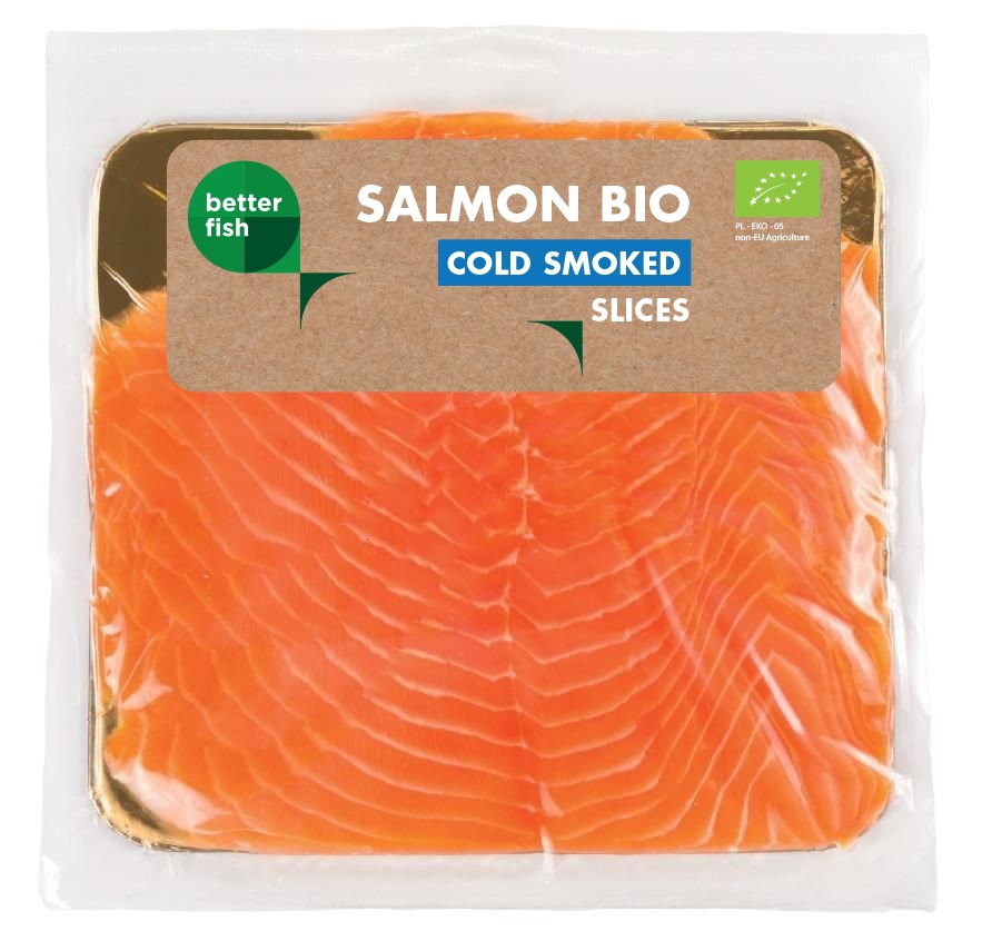 ŁOSOŚ ATLANTYCKI PLASTRY WĘDZONE NA ZIMNO BIO 100 g - BETTER FISH ŁOSOŚ ATLANTYCKI PLASTRY WĘDZONE NA ZIMNO BIO 100 g - BETTER FISH