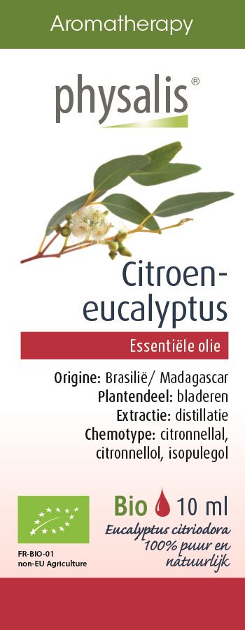 OLEJEK ETERYCZNY EUKALIPTUS CYTRYNOWY BIO 10 ml - PHYSALIS OLEJEK ETERYCZNY EUKALIPTUS CYTRYNOWY BIO 10 ml - PHYSALIS