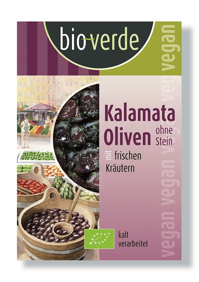 OLIWKI CZARNE KALAMATA BEZ PESTEK Z ZIOŁAMI BIO 150 g - BIO VERDE OLIWKI CZARNE KALAMATA BEZ PESTEK Z ZIOŁAMI BIO 150 g - BIO VERDE