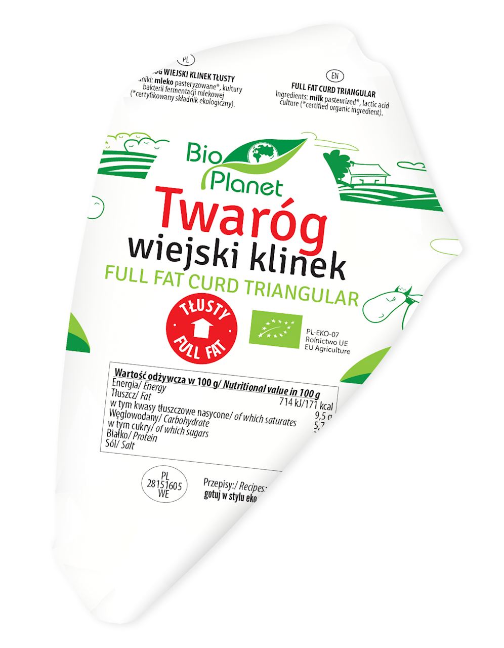 TWARÓG WIEJSKI KLINEK TŁUSTY BIO (około 0 TWARÓG WIEJSKI KLINEK TŁUSTY BIO (około 0