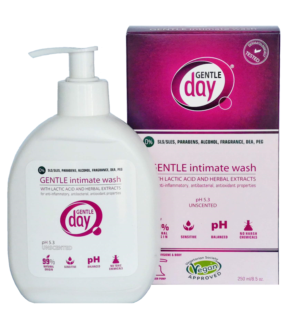 ŻEL DO HIGIENY INTYMNEJ Z KWASEM MLEKOWYM I EKSTRAKTAMI Z ZIÓŁ 250 ml - GENTLE DAY ŻEL DO HIGIENY INTYMNEJ Z KWASEM MLEKOWYM I EKSTRAKTAMI Z ZIÓŁ 250 ml - GENTLE DAY