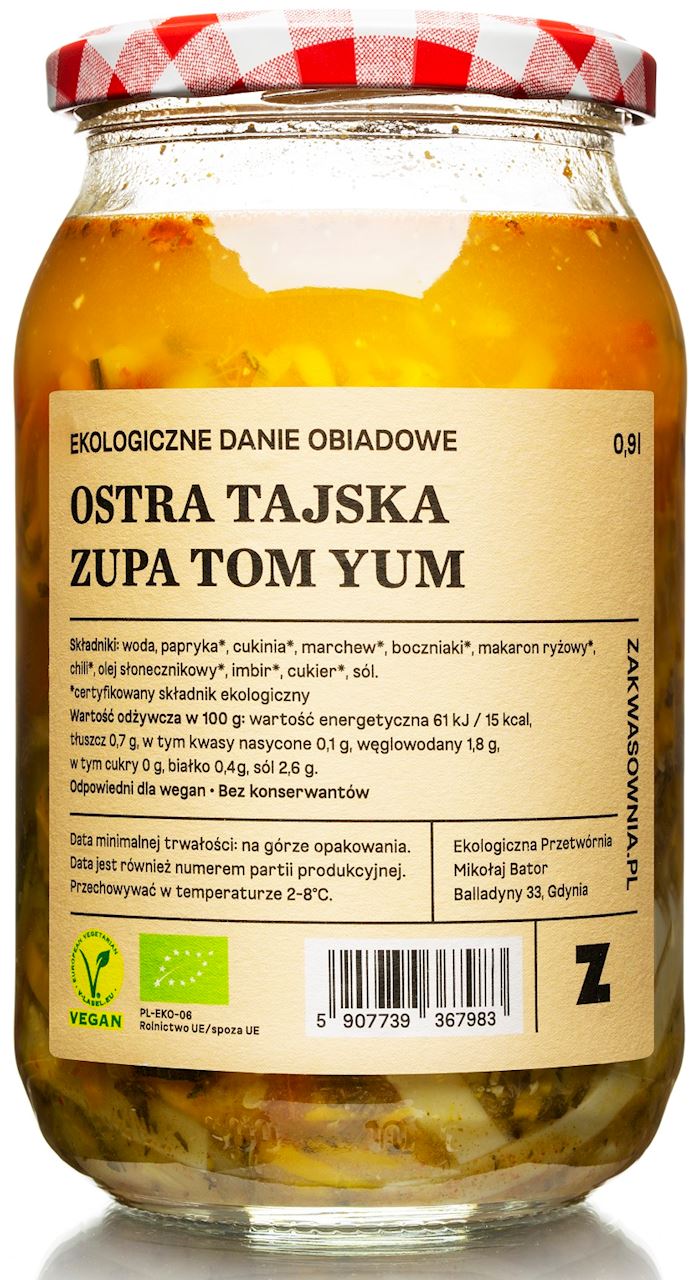 ZUPA TAJSKA OSTRA TOM - YUM BIO 900 ml - DELIKATNA (ZAKWASOWNIA) ZUPA TAJSKA OSTRA TOM - YUM BIO 900 ml - DELIKATNA (ZAKWASOWNIA)