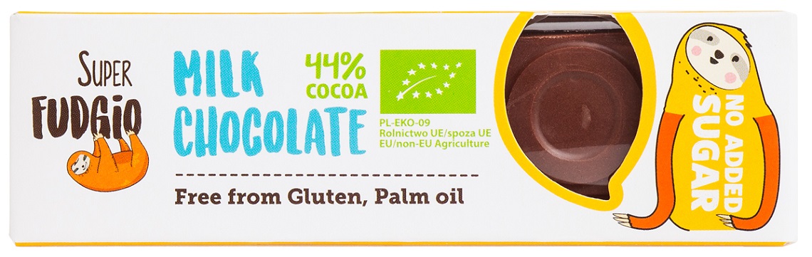 BATON MLECZNA CZEKOLADA BEZ DODATKU CUKRÓW BEZGLUTENOWY BIO 40 g - ME GUSTO (SUPER FUDGIO) BATON MLECZNA CZEKOLADA BEZ DODATKU CUKRÓW BEZGLUTENOWY BIO 40 g - ME GUSTO (SUPER FUDGIO)