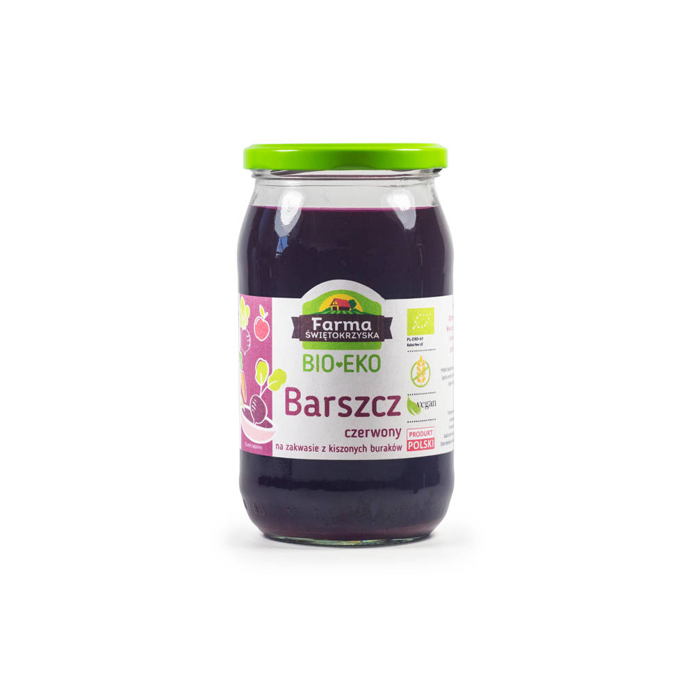 BARSZCZ CZERWONY NA ZAKWASIE Z BURAKÓW KISZONYCH BEZGLUTENOWY BIO 720 ml (SŁOIK) - FARMA ŚWIĘTOKRZYSKA BARSZCZ CZERWONY NA ZAKWASIE Z BURAKÓW KISZONYCH BEZGLUTENOWY BIO 720 ml (SŁOIK) - FARMA ŚWIĘTOKRZYSKA