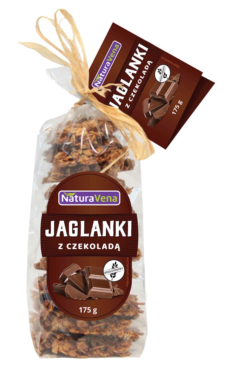 CIASTKA JAGLANKI Z CZEKOLADĄ BEZGLUTENOWE 175 g - NATURAVENA CIASTKA JAGLANKI Z CZEKOLADĄ BEZGLUTENOWE 175 g - NATURAVENA