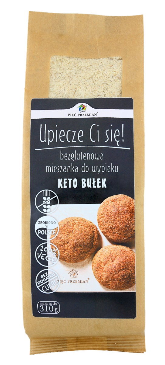 MIESZANKA DO WYPIEKU BUŁEK BEZ DODATKU CUKRÓW BEZGLUTENOWA KETO 310 g - PIĘĆ PRZEMIAN MIESZANKA DO WYPIEKU BUŁEK BEZ DODATKU CUKRÓW BEZGLUTENOWA KETO 310 g - PIĘĆ PRZEMIAN