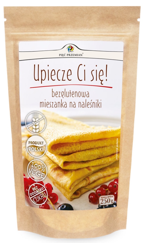 MIESZANKA NA NALEŚNIKI BEZ DODATKU CUKRÓW BEZGLUTENOWA 250 g - PIĘĆ PRZEMIAN MIESZANKA NA NALEŚNIKI BEZ DODATKU CUKRÓW BEZGLUTENOWA 250 g - PIĘĆ PRZEMIAN
