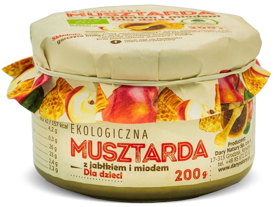MUSZTARDA DLA DZIECI MIODOWA Z JABŁKIEM BIO 200 g - DARY NATURY MUSZTARDA DLA DZIECI MIODOWA Z JABŁKIEM BIO 200 g - DARY NATURY