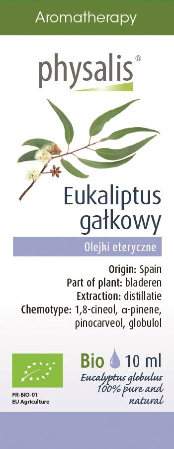 OLEJEK ETERYCZNY EUKALIPTUS GAŁKOWY BIO 10 ml - PHYSALIS OLEJEK ETERYCZNY EUKALIPTUS GAŁKOWY BIO 10 ml - PHYSALIS