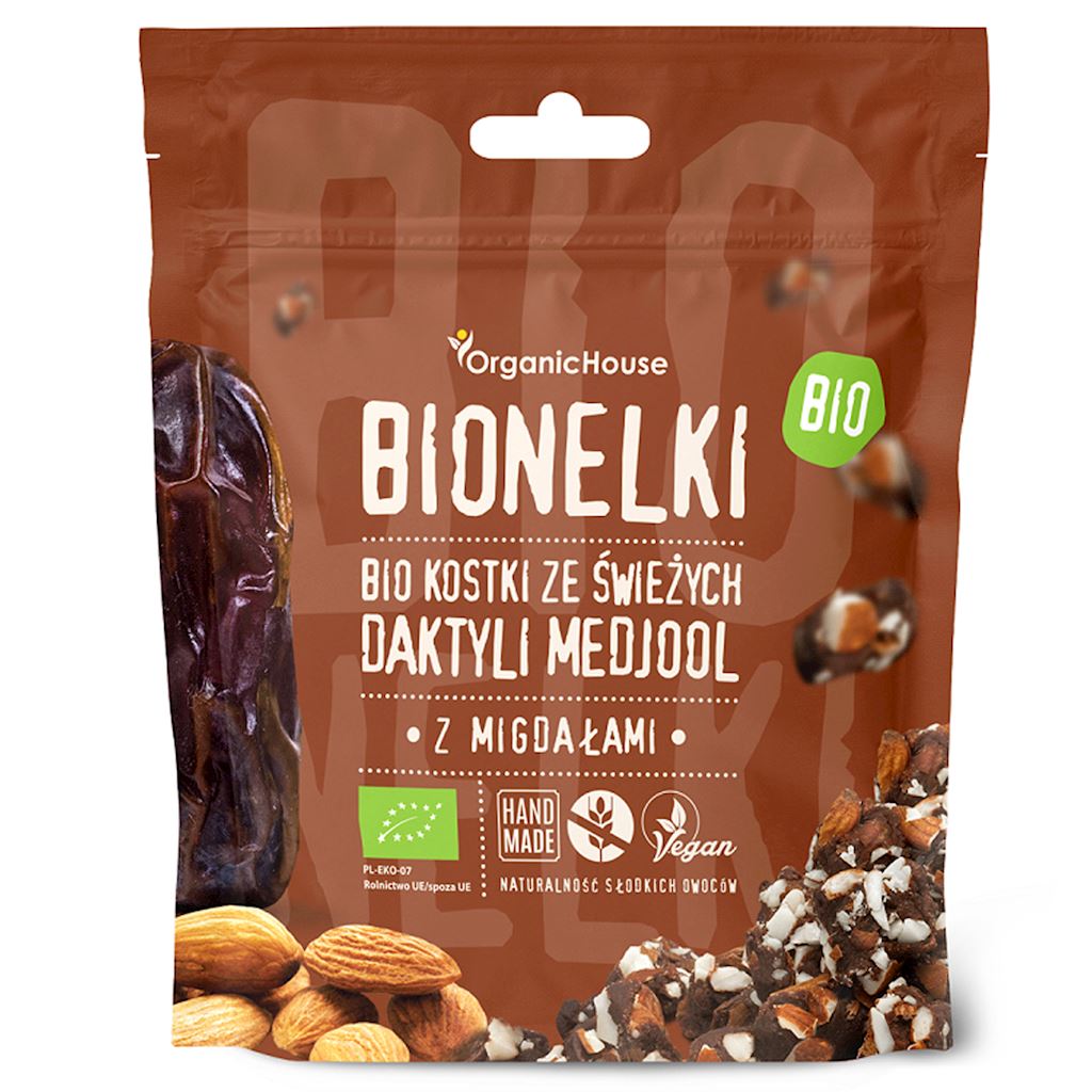 KOSTKI DAKTYLOWE Z MIGDAŁAMI BEZGLUTENOWE BIO 50 g - ORGANICHOUSE (BIONELKI) KOSTKI DAKTYLOWE Z MIGDAŁAMI BEZGLUTENOWE BIO 50 g - ORGANICHOUSE (BIONELKI)