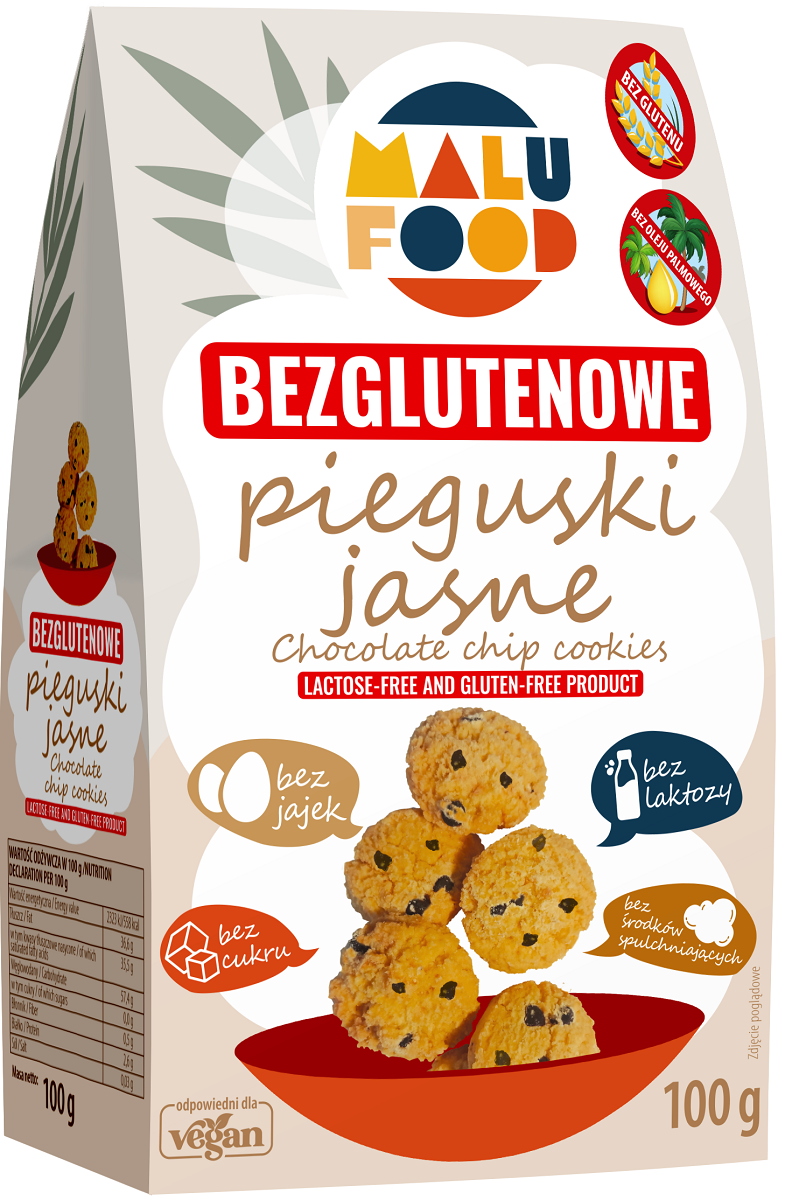 CIASTKA PIEGUSKI JASNE BEZ CUKRU BEZGLUTENOWE 100 g - MALU FOOD CIASTKA PIEGUSKI JASNE BEZ CUKRU BEZGLUTENOWE 100 g - MALU FOOD