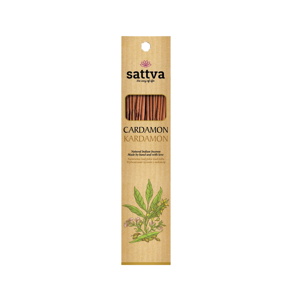 KADZIDŁO INDYJSKIE KARDAMON (15 szt.) 30 g - SATTVA (WELLNESS) KADZIDŁO INDYJSKIE KARDAMON (15 szt.) 30 g - SATTVA (WELLNESS)
