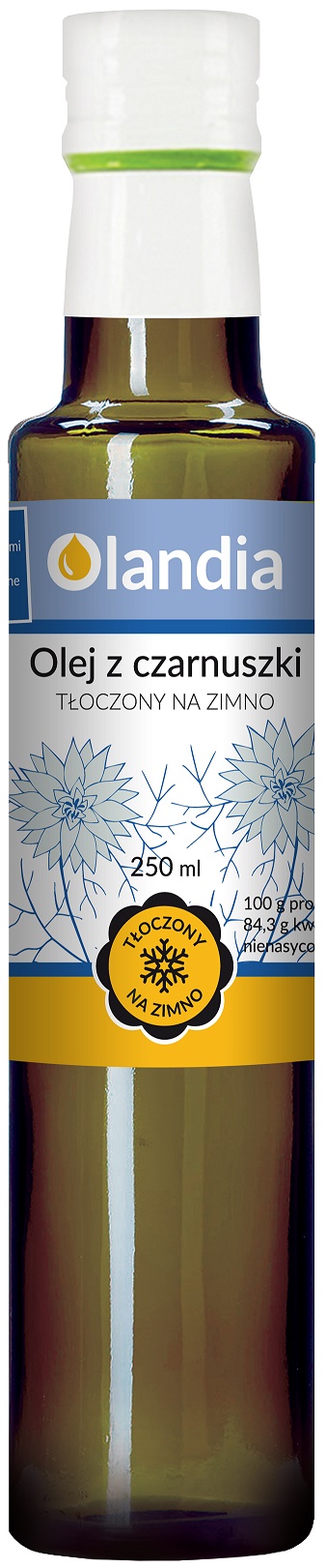 OLEJ Z CZARNUSZKI TŁOCZONY NA ZIMNO 250 ml - OLANDIA OLEJ Z CZARNUSZKI TŁOCZONY NA ZIMNO 250 ml - OLANDIA