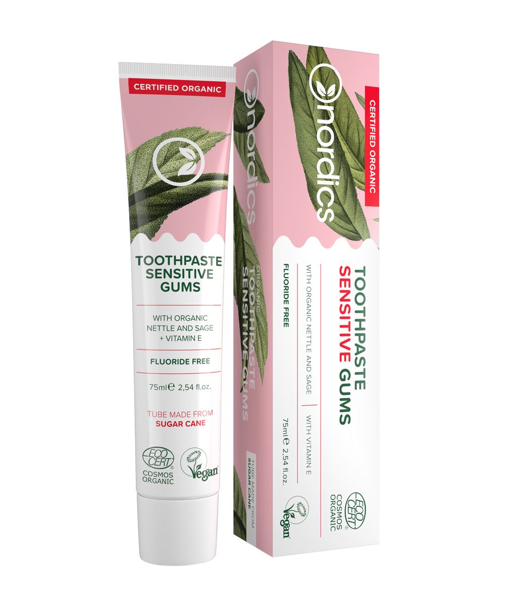 PASTA DO ZĘBÓW SENSITIVE GUMS BEZ FLUORU ECO 75 ml - NORDICS PASTA DO ZĘBÓW SENSITIVE GUMS BEZ FLUORU ECO 75 ml - NORDICS