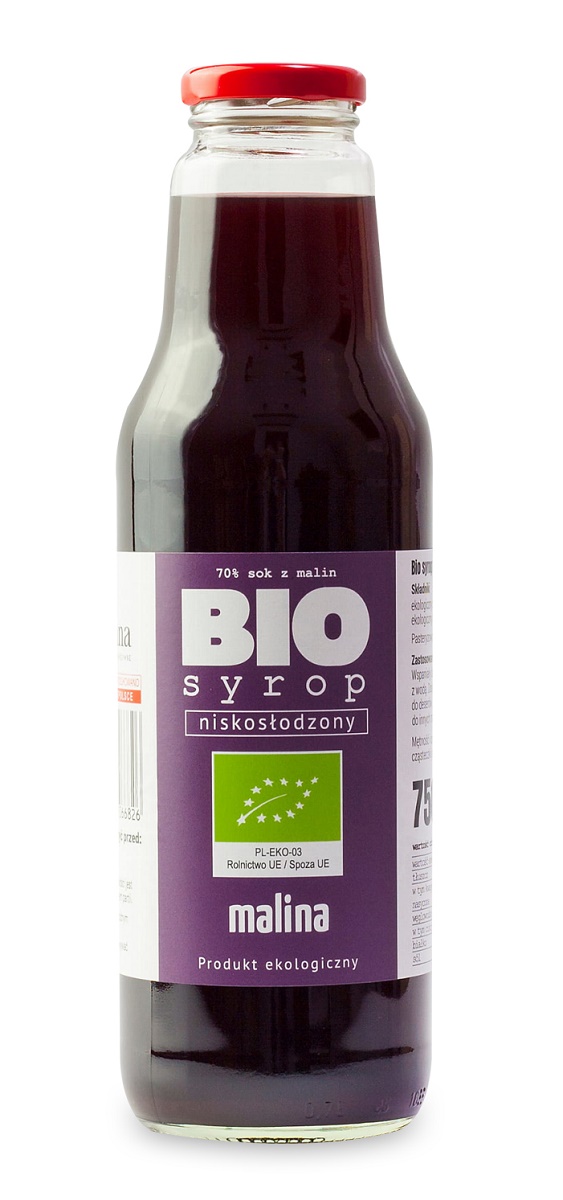 SYROP Z MALIN NISKOSŁODZONY BIO 750 ml - KAMIONNA SYROP Z MALIN NISKOSŁODZONY BIO 750 ml - KAMIONNA
