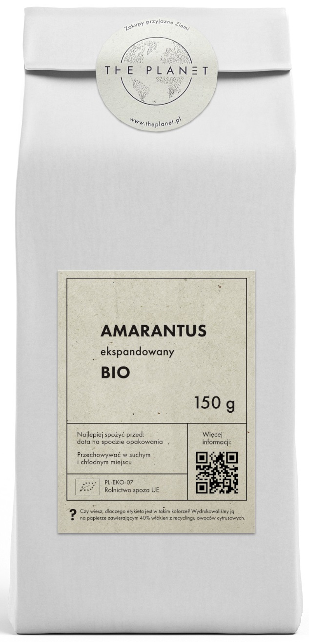 AMARANTUS EKSPANDOWANY BIO 150 g - THE PLANET AMARANTUS EKSPANDOWANY BIO 150 g - THE PLANET