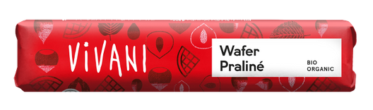 BATON Z MLECZNEJ CZEKOLADY Z NADZIENIEM PRALINOWYM Z KAWAŁKAMI WAFELKÓW BIO 40 g - VIVANI BATON Z MLECZNEJ CZEKOLADY Z NADZIENIEM PRALINOWYM Z KAWAŁKAMI WAFELKÓW BIO 40 g - VIVANI
