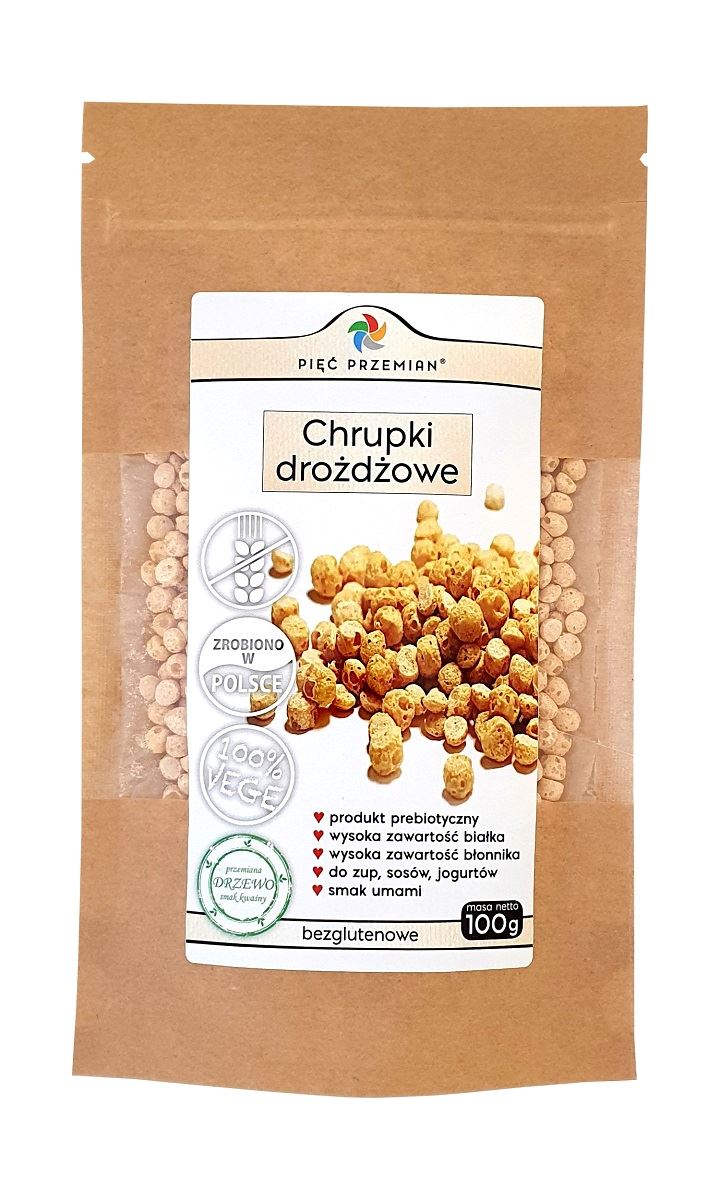 CHRUPKI DROŻDŻOWE BEZGLUTENOWE 100 g - PIĘĆ PRZEMIAN CHRUPKI DROŻDŻOWE BEZGLUTENOWE 100 g - PIĘĆ PRZEMIAN