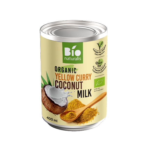 COCONUT MILK - NAPÓJ KOKOSOWY YELLOW CURRY BIO 400 ml - BIO NATURALIS COCONUT MILK - NAPÓJ KOKOSOWY YELLOW CURRY BIO 400 ml - BIO NATURALIS