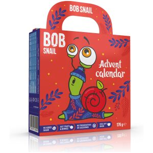 KALENDARZ ADWENTOWY - PRZEKĄSKI I GALARETKI OWOCOWE Z ZABAWKAMI 176 g - BOB SNAIL (PRODUKT SEZONOWY)