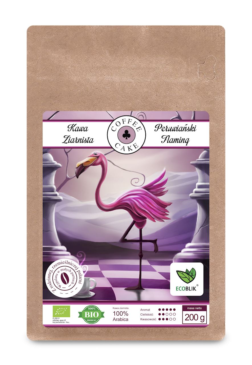 KAWA ZIARNISTA ARABICA PERUWIAŃSKI FLAMING BIO 200 g - ECOBLIK KAWA ZIARNISTA ARABICA PERUWIAŃSKI FLAMING BIO 200 g - ECOBLIK