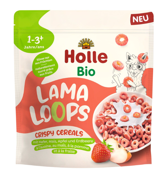 KÓŁECZKA ZBOŻOWE JABŁKOWO - TRUSKAWKOWA LAMA BEZ DODATKU CUKRÓW OD 1 ROKU BIO 125 g - HOLLE KÓŁECZKA ZBOŻOWE JABŁKOWO - TRUSKAWKOWA LAMA BEZ DODATKU CUKRÓW OD 1 ROKU BIO 125 g - HOLLE