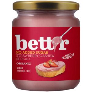 KREM Z ORZECHÓW NERKOWCA TRUSKAWKOWY BEZ DODATKU CUKRU BIO 250 g - BETT'R