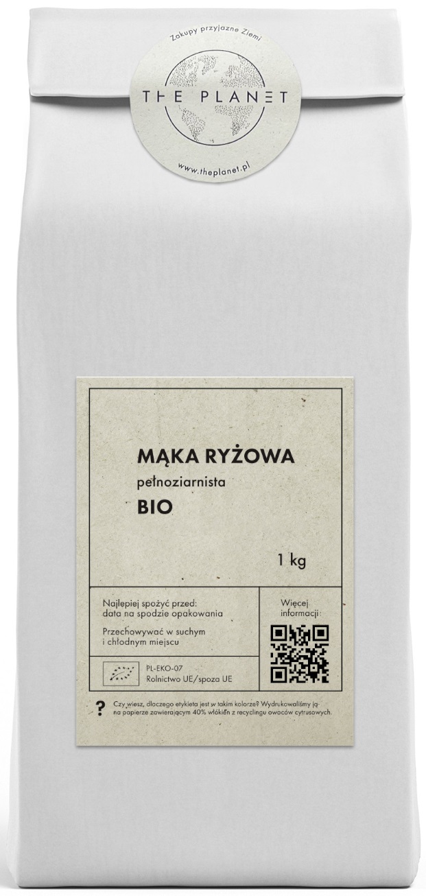 MĄKA RYŻOWA PEŁNOZIARNISTA BIO 1 kg - THE PLANET MĄKA RYŻOWA PEŁNOZIARNISTA BIO 1 kg - THE PLANET