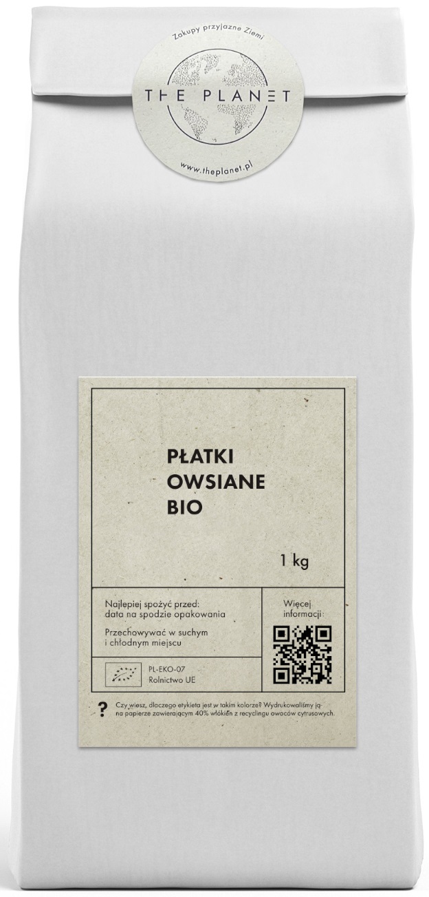 PŁATKI OWSIANE BIO 1 kg - THE PLANET PŁATKI OWSIANE BIO 1 kg - THE PLANET