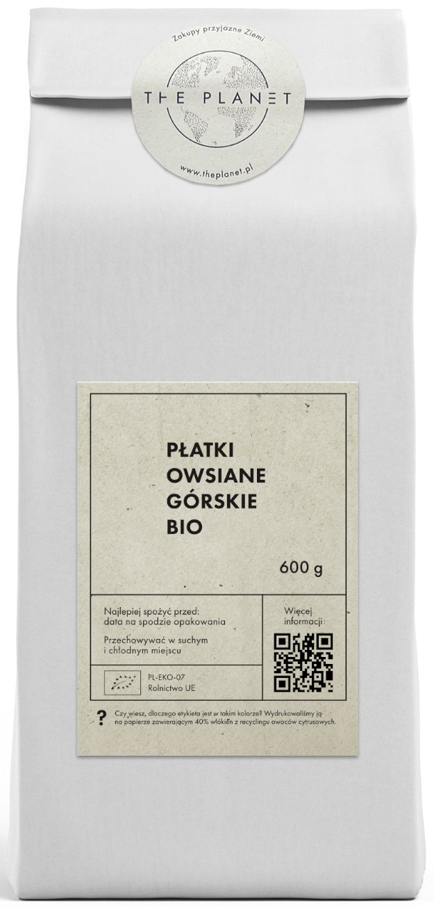 PŁATKI OWSIANE GÓRSKIE BIO 600 g - THE PLANET PŁATKI OWSIANE GÓRSKIE BIO 600 g - THE PLANET