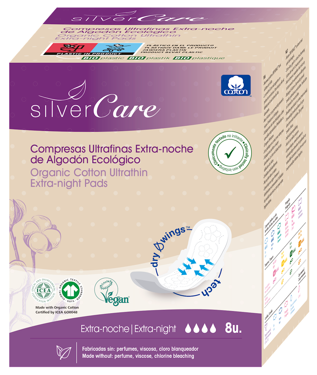 PODPASKI EKSTRADŁUGIE & ULTRACIENKIE O ZWIĘKSZONEJ CHŁONNOŚCI 8 szt - SILVER CARE PODPASKI EKSTRADŁUGIE & ULTRACIENKIE O ZWIĘKSZONEJ CHŁONNOŚCI 8 szt - SILVER CARE