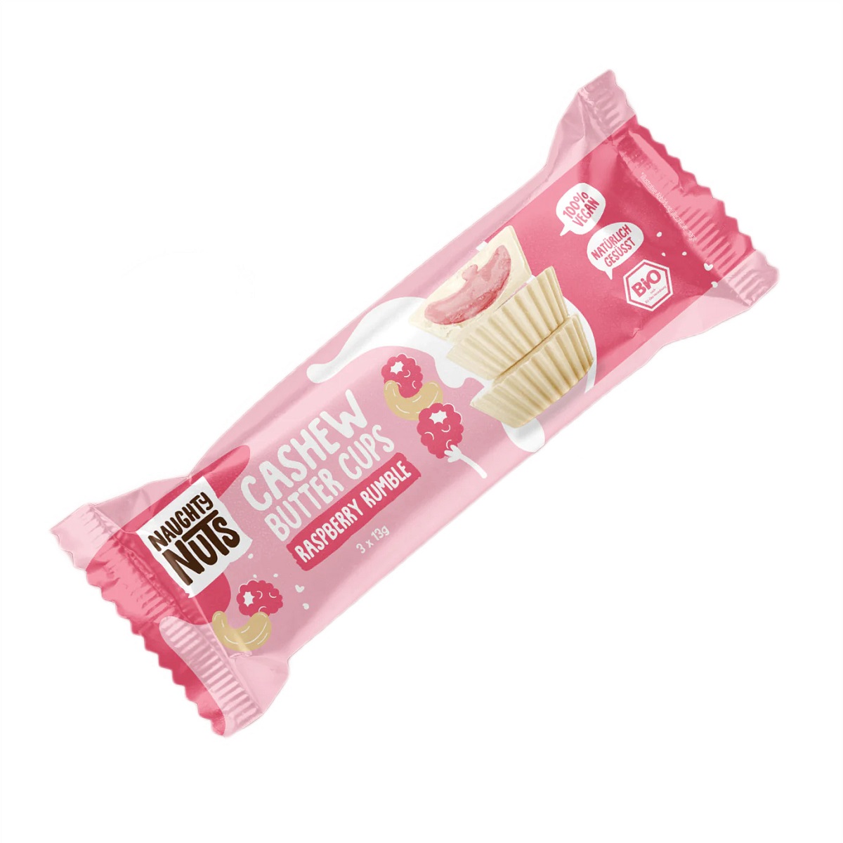 PRALINY Z KREMEM ORZECHY NERKOWCA & MALINA BIO (3 x 13 g) 39 g - NAUGHTY NUTS PRALINY Z KREMEM ORZECHY NERKOWCA & MALINA BIO (3 x 13 g) 39 g - NAUGHTY NUTS