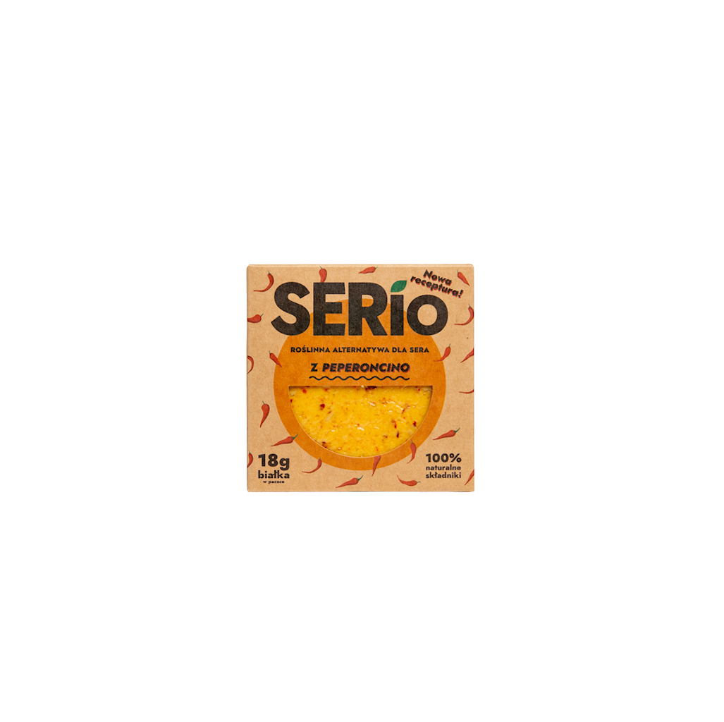 ROŚLINNA ALTERNATYWA DLA SERA Z PEPERONCINO 150 g - SERIO ROŚLINNA ALTERNATYWA DLA SERA Z PEPERONCINO 150 g - SERIO