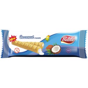RURKI KUKURYDZIANE NADZIEWANE KREMEM O SMAKU KOKOSOWYM BEZGLUTENOWE 18 g - BALILA