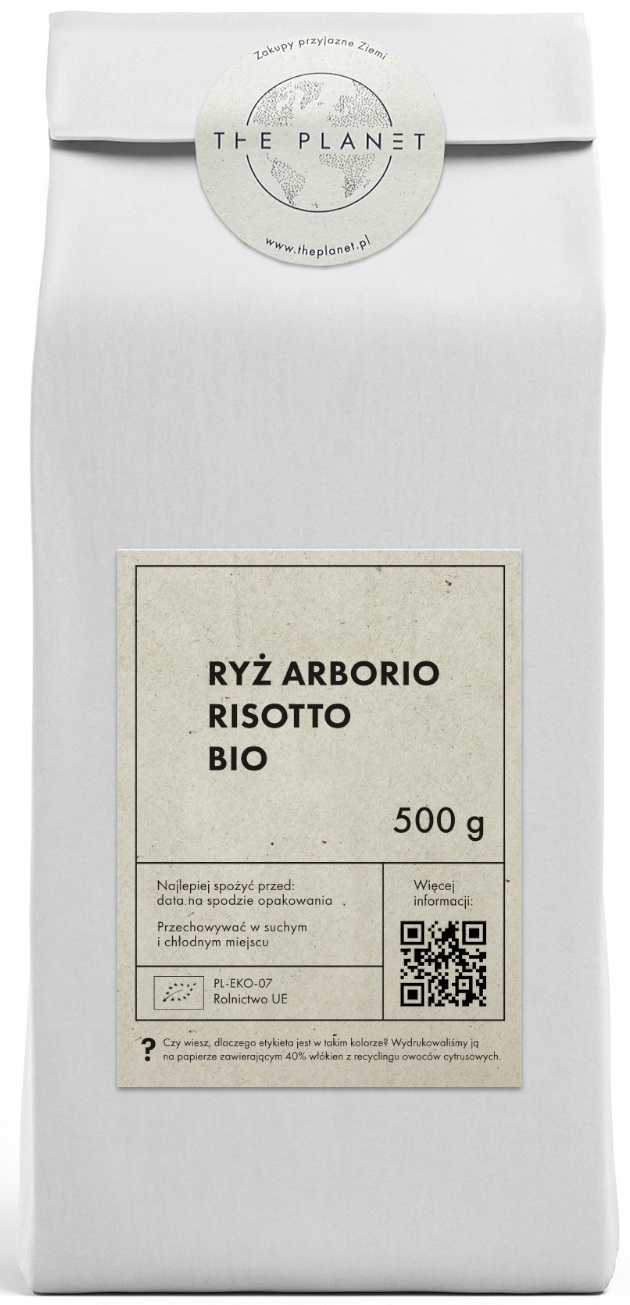 RYŻ ARBORIO RISOTTO BIO 500 g - THE PLANET RYŻ ARBORIO RISOTTO BIO 500 g - THE PLANET