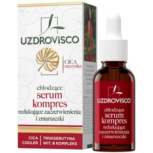 SERUM - KOMPRES DO TWARZY REDUKUJĄCY ZACZERWIENIENIA I ZMARSZCZKI DO CERY NACZYNKOWEJ 30 ml - UZDROVISCO (CICA)