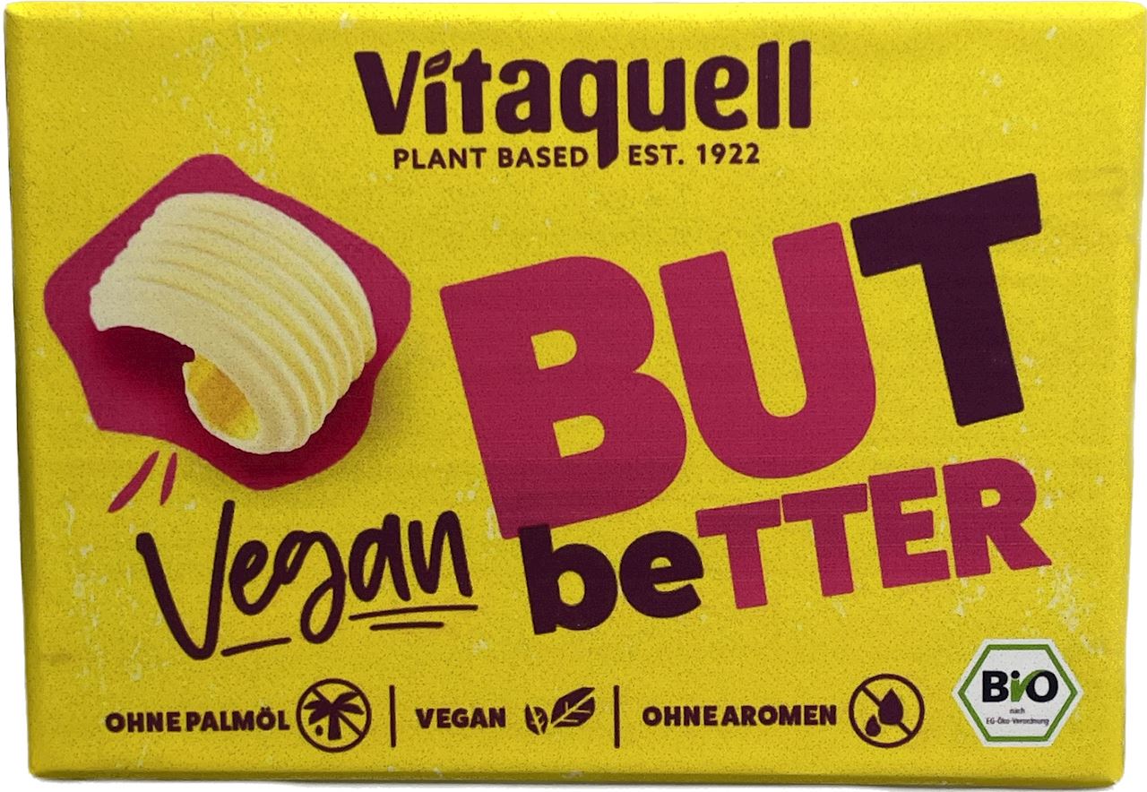 SMAROWIDŁO ROŚLINNE BEZ OLEJU PALMOWEGO (VEGAN BUTBETTER) BIO 250 g - VITAQUELL SMAROWIDŁO ROŚLINNE BEZ OLEJU PALMOWEGO (VEGAN BUTBETTER) BIO 250 g - VITAQUELL