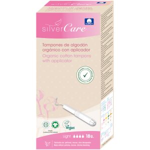 TAMPONY BAWEŁNIANE Z APLIKATOREM LIGHT 18 szt - SILVER CARE