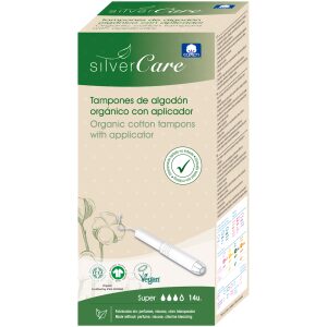 TAMPONY BAWEŁNIANE Z APLIKATOREM SUPER 14 szt - SILVER CARE