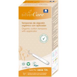 TAMPONY BAWEŁNIANE Z APLIKATOREM SUPER PLUS 14 szt - SILVER CARE