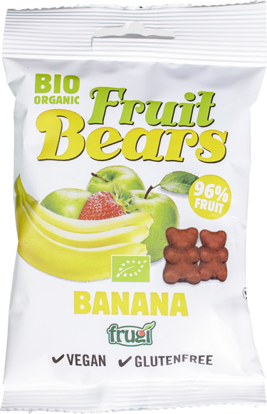 ŻELKI (MISIE) JABŁKO - TRUSKAWKA - BANAN BEZ DODATKU CUKRÓW BEZGLUTENOWE BIO 50 g - HOUSE OF DENMARK ŻELKI (MISIE) JABŁKO - TRUSKAWKA - BANAN BEZ DODATKU CUKRÓW BEZGLUTENOWE BIO 50 g - HOUSE OF DENMARK